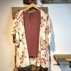 Heart Hips Floral Kimono Cardigan